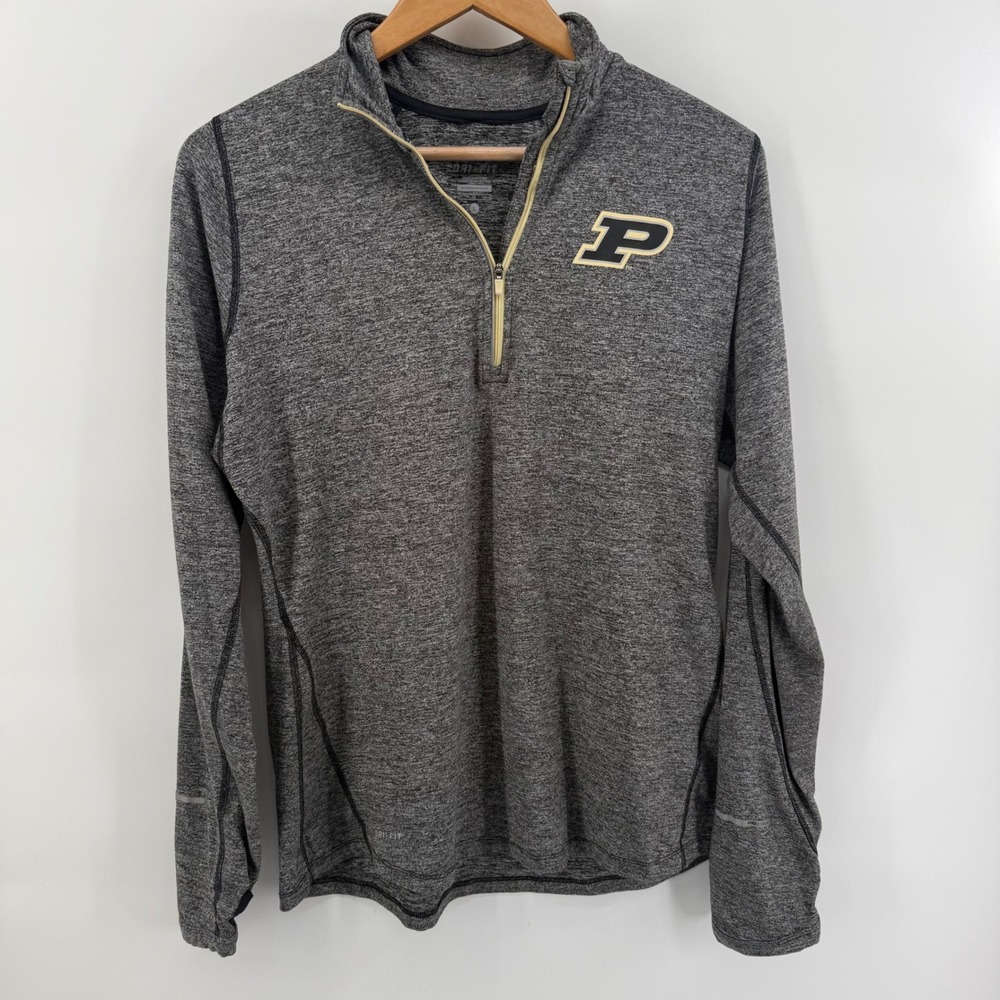 Nike Element Purdue Boilermakers Dri-FIT Quarter Zip Pullover Mens Large Grey